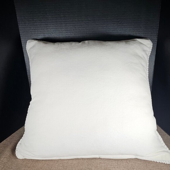 Cynthia Rowley Silver Beaded Snowflakes White Let it Snow Holiday Large Pillow - Picture 14 of 16